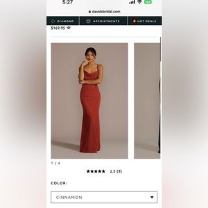 David’s Bridal Bridesmaid Dress - Cinnamon